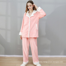 100% polyester lounge wear women winter women sleepwear pajamas for women